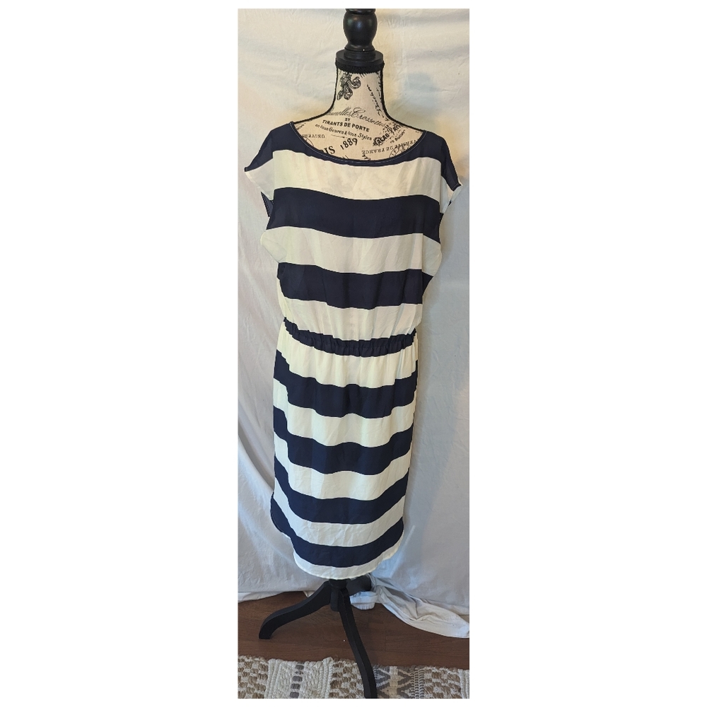 Cremieux Striped Dress, Size Large